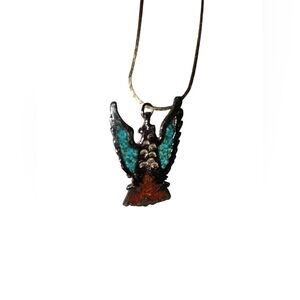 Elegant Turquoise Thunderbird Pendant Necklace